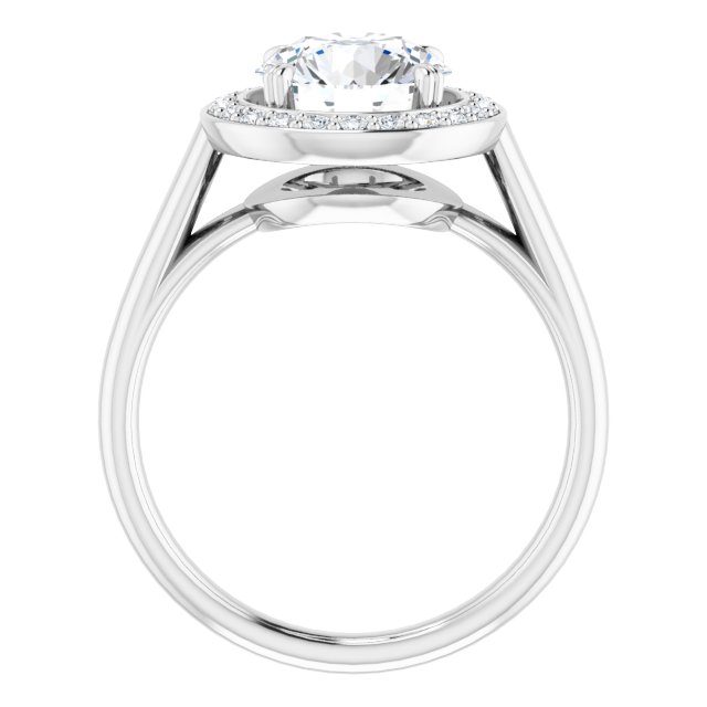 2.18 Tcw Round Moissanite DEF/VVS Suspended Halo Engagement Ring in 14KW | ViewB_4 2.18 Tcw Round Moissanite DEF/VVS Suspended Halo Engagement Ring in 14KW | ViewB_4