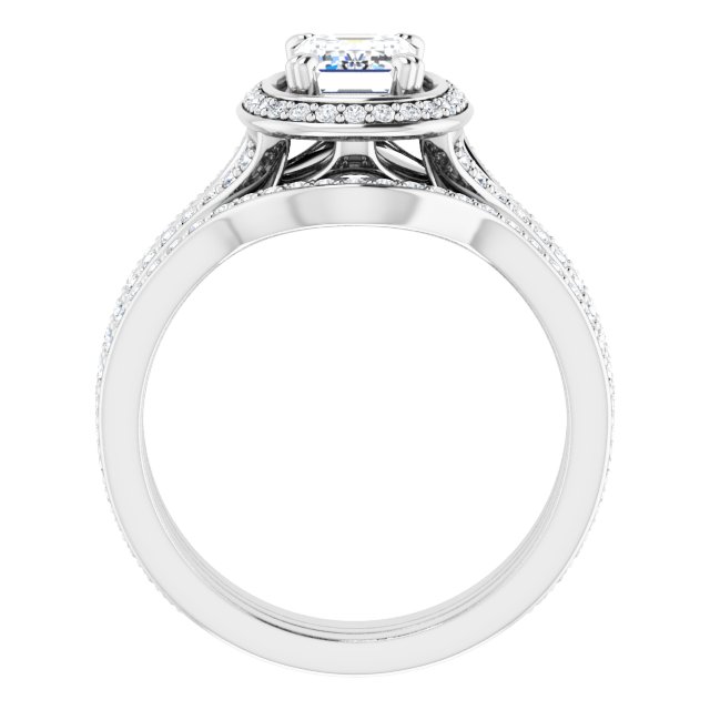 1.50 Tcw Emerald Lab-Grown GH/VS2+ Modern Halo Engagement Ring in 14KW | AllComponents_ViewB_4 1.50 Tcw Emerald Lab-Grown GH/VS2+ Modern Halo Engagement Ring in 14KW | AllComponents_ViewB_4