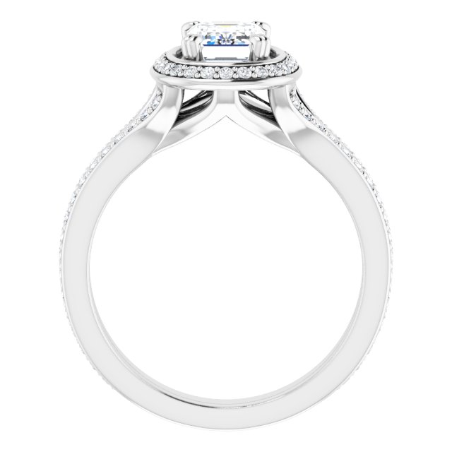 1.50 Tcw Emerald Lab-Grown GH/VS2+ Modern Halo Engagement Ring in 14KW | ViewB_4 1.50 Tcw Emerald Lab-Grown GH/VS2+ Modern Halo Engagement Ring in 14KW | ViewB_4