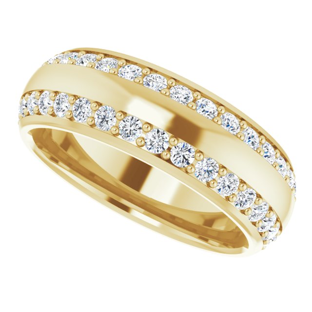 Classic 1.32 tcw Round Lab-Grown GH/VS2+ Eternity Ring in 18KY | View5