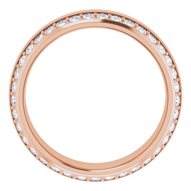 Classic 1.11 tcw Round Moissanite DEF/VVS Eternity Ring in 18KR | ViewB_4