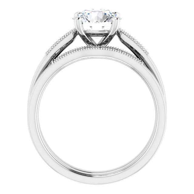 1.55 Round Moissanite DEF/VVS Cathedral Sidestone Engagement Ring in PLAT | AllComponents_ViewB_4 1.55 Round Moissanite DEF/VVS Cathedral Sidestone Engagement Ring in PLAT | AllComponents_ViewB_4