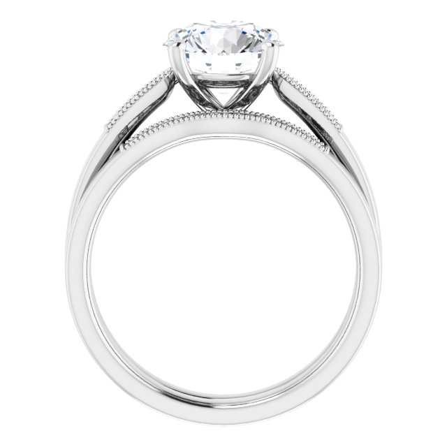 2.05 Round Moissanite DEF/VVS Cathedral Sidestone Engagement Ring in 14KW | AllComponents_ViewB_4 2.05 Round Moissanite DEF/VVS Cathedral Sidestone Engagement Ring in 14KW | AllComponents_ViewB_4