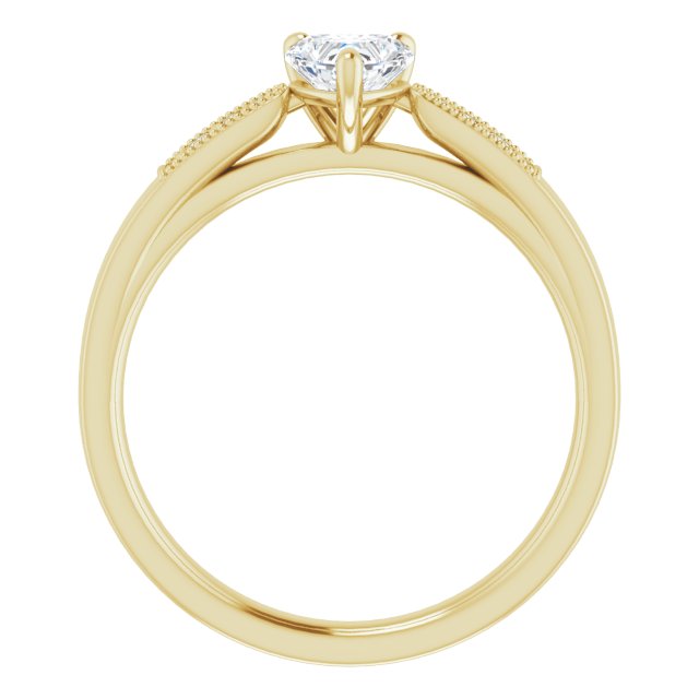 0.55 Heart Diamond GH/VS2+ Cathedral Sidestone Engagement Ring in 18KY | ViewB_4