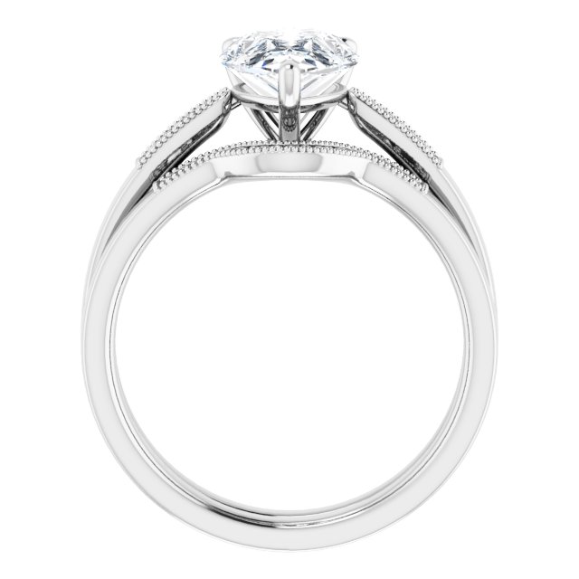 2.15 Pear Moissanite DEF/VVS Cathedral Sidestone Engagement Ring in 14KW | AllComponents_ViewB_4 2.15 Pear Moissanite DEF/VVS Cathedral Sidestone Engagement Ring in 14KW | AllComponents_ViewB_4