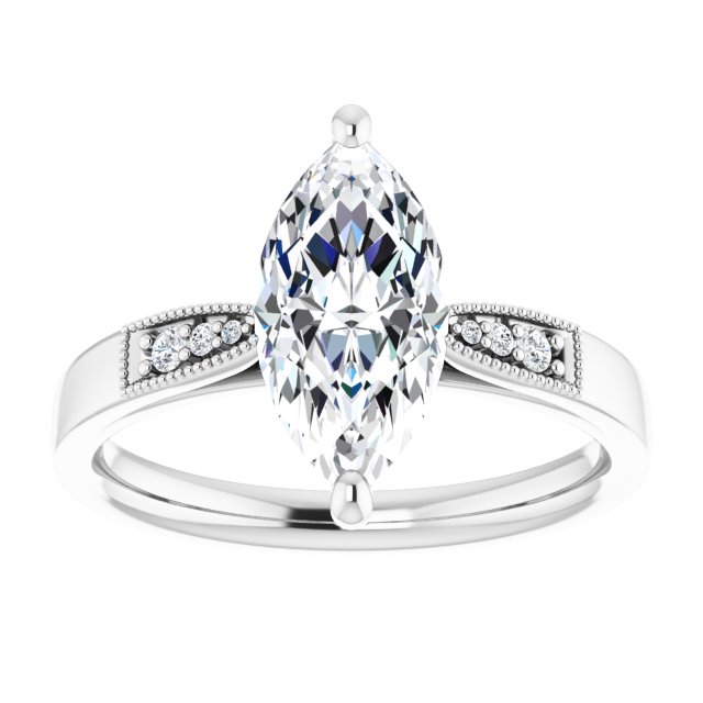 1.85 Marquise Lab-Grown D/VVS2+ Cathedral Sidestone Engagement Ring in 14KW | ViewS 1.85 Marquise Lab-Grown D/VVS2+ Cathedral Sidestone Engagement Ring in 14KW | ViewS