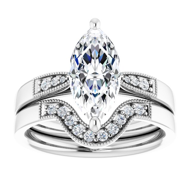 1.85 Marquise Lab-Grown D/VVS2+ Cathedral Sidestone Engagement Ring in 14KW | AllComponents_ViewS 1.85 Marquise Lab-Grown D/VVS2+ Cathedral Sidestone Engagement Ring in 14KW | AllComponents_ViewS