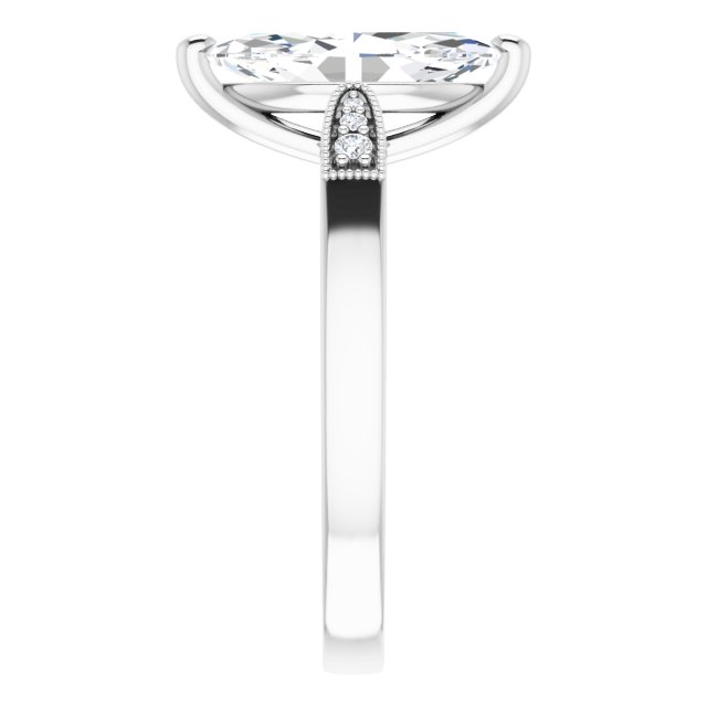 1.85 Marquise Lab-Grown D/VVS2+ Cathedral Sidestone Engagement Ring in 14KW | ViewE 1.85 Marquise Lab-Grown D/VVS2+ Cathedral Sidestone Engagement Ring in 14KW | ViewE