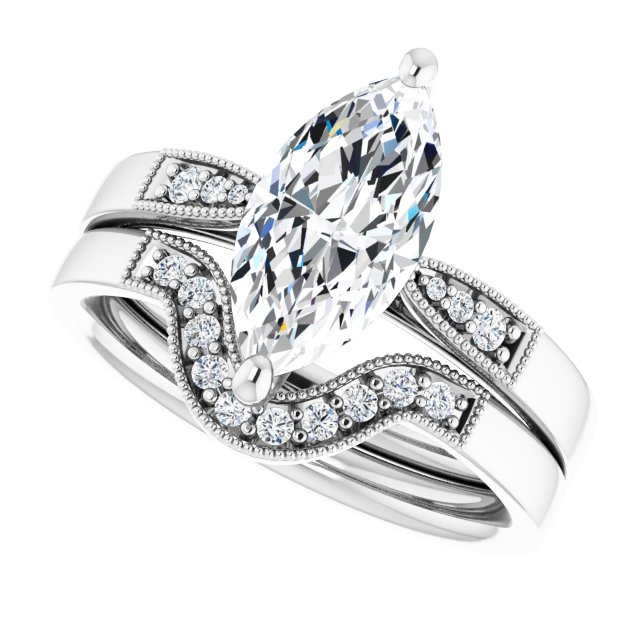 1.85 Marquise Lab-Grown D/VVS2+ Cathedral Sidestone Engagement Ring in 14KW | AllComponents_View5 1.85 Marquise Lab-Grown D/VVS2+ Cathedral Sidestone Engagement Ring in 14KW | AllComponents_View5