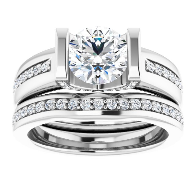 1.36 Round Lab-Grown GH/VS2+ Tension Sidestone Engagement Ring in PLAT | AllComponents_ViewS 1.36 Round Lab-Grown GH/VS2+ Tension Sidestone Engagement Ring in PLAT | AllComponents_ViewS