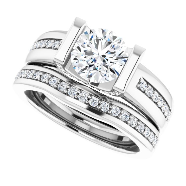 1.36 Round Lab-Grown GH/VS2+ Tension Sidestone Engagement Ring in PLAT | AllComponents_View5 1.36 Round Lab-Grown GH/VS2+ Tension Sidestone Engagement Ring in PLAT | AllComponents_View5