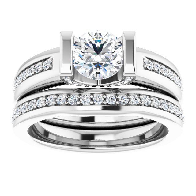 0.97 Round Diamond GH/VS2+ Tension Sidestone Engagement Ring in 14KW | AllComponents_ViewS 0.97 Round Diamond GH/VS2+ Tension Sidestone Engagement Ring in 14KW | AllComponents_ViewS