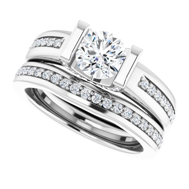 0.97 Round Diamond GH/VS2+ Tension Sidestone Engagement Ring in 14KW | AllComponents_View5 0.97 Round Diamond GH/VS2+ Tension Sidestone Engagement Ring in 14KW | AllComponents_View5