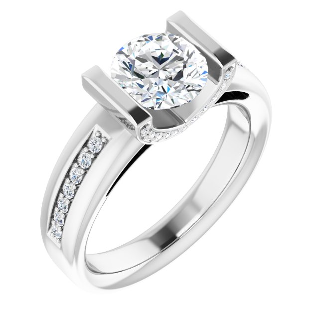 1.36 Round Lab-Grown GH/VS2+ Tension Sidestone Engagement Ring in PLAT | ViewA 1.36 Round Lab-Grown GH/VS2+ Tension Sidestone Engagement Ring in PLAT | ViewA