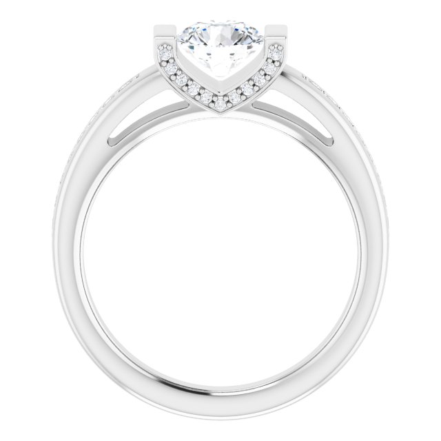0.97 Round Diamond GH/VS2+ Tension Sidestone Engagement Ring in 14KW | ViewB_4 0.97 Round Diamond GH/VS2+ Tension Sidestone Engagement Ring in 14KW | ViewB_4