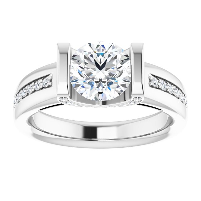 1.36 Round Lab-Grown GH/VS2+ Tension Sidestone Engagement Ring in PLAT | ViewS 1.36 Round Lab-Grown GH/VS2+ Tension Sidestone Engagement Ring in PLAT | ViewS