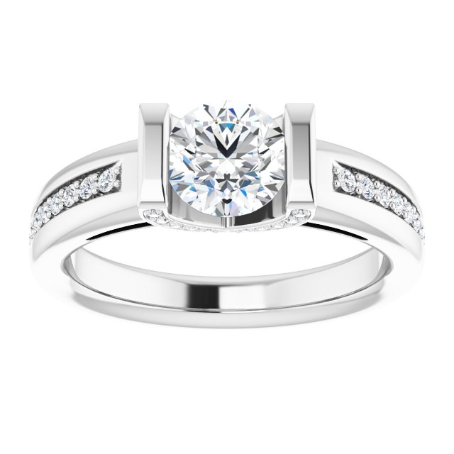 0.97 Round Diamond GH/VS2+ Tension Sidestone Engagement Ring in 14KW | ViewS 0.97 Round Diamond GH/VS2+ Tension Sidestone Engagement Ring in 14KW | ViewS