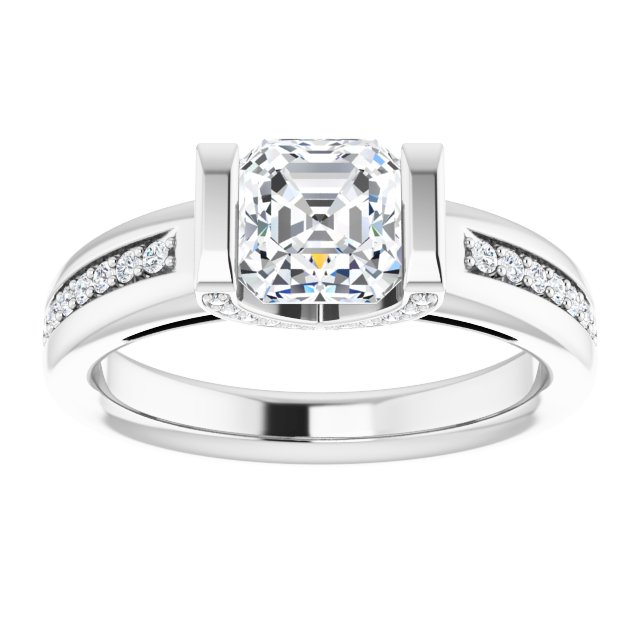 1.12 Asscher Diamond GH/VS2+ Tension Sidestone Engagement Ring in PLAT | ViewS 1.12 Asscher Diamond GH/VS2+ Tension Sidestone Engagement Ring in PLAT | ViewS