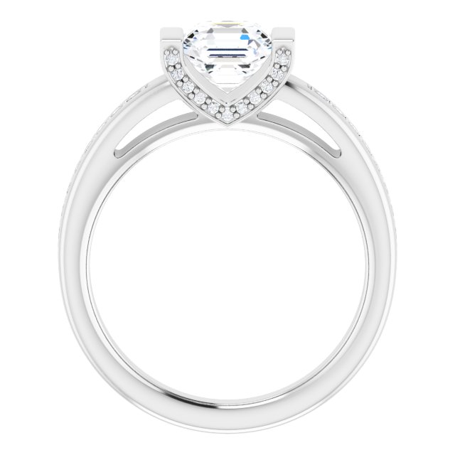 1.12 Asscher Diamond GH/VS2+ Tension Sidestone Engagement Ring in PLAT | ViewB_4 1.12 Asscher Diamond GH/VS2+ Tension Sidestone Engagement Ring in PLAT | ViewB_4