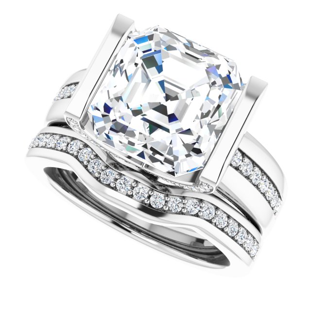 5.43 Asscher Lab-Grown D/VVS2+ Tension Sidestone Engagement Ring in 14KW | AllComponents_View5 5.43 Asscher Lab-Grown D/VVS2+ Tension Sidestone Engagement Ring in 14KW | AllComponents_View5