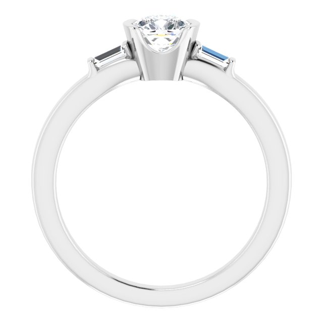 0.80 tcw Cushion Diamond GH/VS2+ Modern Three Stone Engagement Ring in 18KW | ViewB_4 0.80 tcw Cushion Diamond GH/VS2+ Modern Three Stone Engagement Ring in 18KW | ViewB_4