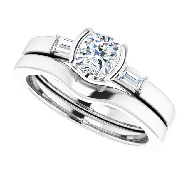 0.80 tcw Cushion Diamond GH/VS2+ Modern Three Stone Engagement Ring in 18KW | AllComponents_View5 0.80 tcw Cushion Diamond GH/VS2+ Modern Three Stone Engagement Ring in 18KW | AllComponents_View5