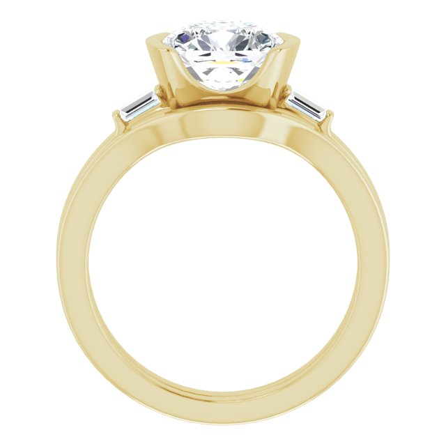 2.60 tcw Cushion Diamond GH/VS2+ Modern Three Stone Engagement Ring in 14KY | AllComponents_ViewB_4 2.60 tcw Cushion Diamond GH/VS2+ Modern Three Stone Engagement Ring in 14KY | AllComponents_ViewB_4