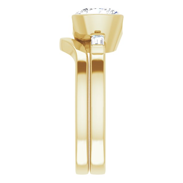 2.60 tcw Cushion Diamond GH/VS2+ Modern Three Stone Engagement Ring in 14KY | AllComponents_ViewE 2.60 tcw Cushion Diamond GH/VS2+ Modern Three Stone Engagement Ring in 14KY | AllComponents_ViewE