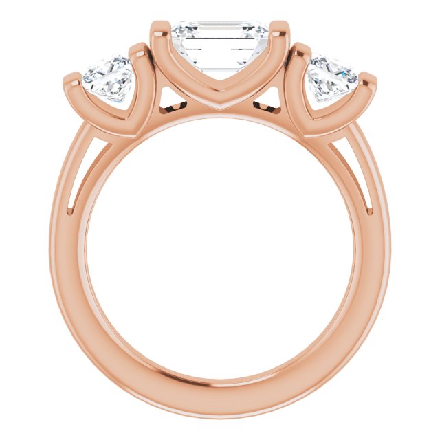 1.83 tcw Emerald Lab-Grown D/VVS2+ Suspended Three Stone Engagement Ring in 14KR | ViewB_4 1.83 tcw Emerald Lab-Grown D/VVS2+ Suspended Three Stone Engagement Ring in 14KR | ViewB_4