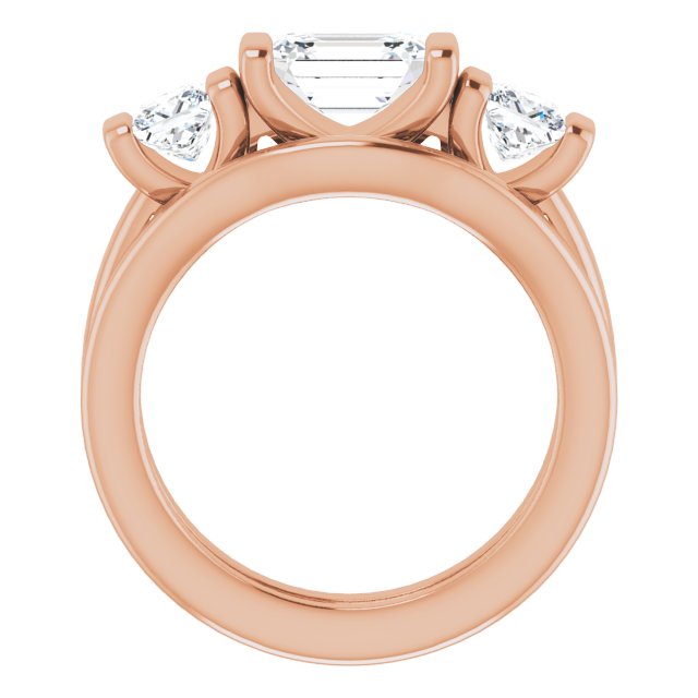 1.83 tcw Emerald Lab-Grown D/VVS2+ Suspended Three Stone Engagement Ring in 14KR | AllComponents_ViewB_4 1.83 tcw Emerald Lab-Grown D/VVS2+ Suspended Three Stone Engagement Ring in 14KR | AllComponents_ViewB_4