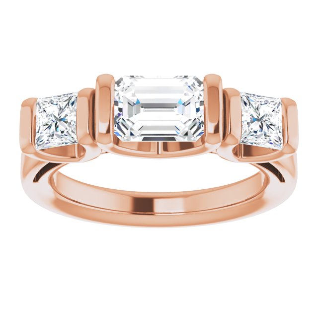 1.83 tcw Emerald Lab-Grown D/VVS2+ Suspended Three Stone Engagement Ring in 14KR | ViewS 1.83 tcw Emerald Lab-Grown D/VVS2+ Suspended Three Stone Engagement Ring in 14KR | ViewS