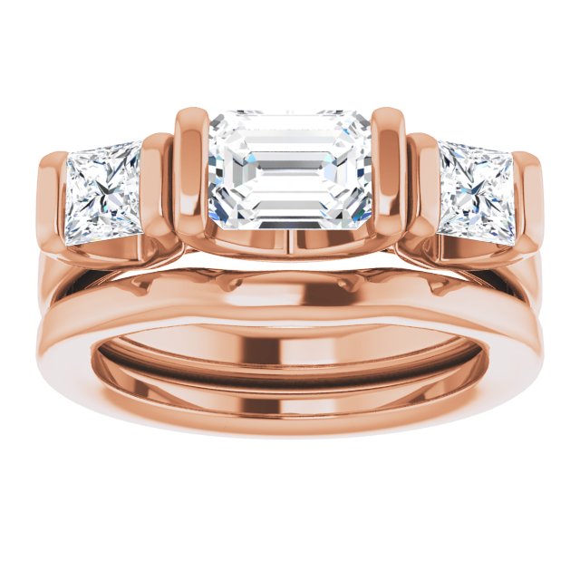 1.83 tcw Emerald Lab-Grown D/VVS2+ Suspended Three Stone Engagement Ring in 14KR | AllComponents_ViewS 1.83 tcw Emerald Lab-Grown D/VVS2+ Suspended Three Stone Engagement Ring in 14KR | AllComponents_ViewS
