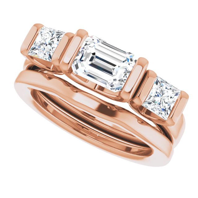 1.83 tcw Emerald Lab-Grown D/VVS2+ Suspended Three Stone Engagement Ring in 14KR | AllComponents_View5 1.83 tcw Emerald Lab-Grown D/VVS2+ Suspended Three Stone Engagement Ring in 14KR | AllComponents_View5