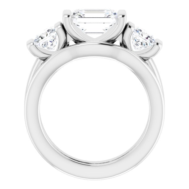 2.95 tcw Emerald Diamond GH/VS2+ Suspended Three Stone Engagement Ring in 18KW | AllComponents_ViewB_4 2.95 tcw Emerald Diamond GH/VS2+ Suspended Three Stone Engagement Ring in 18KW | AllComponents_ViewB_4
