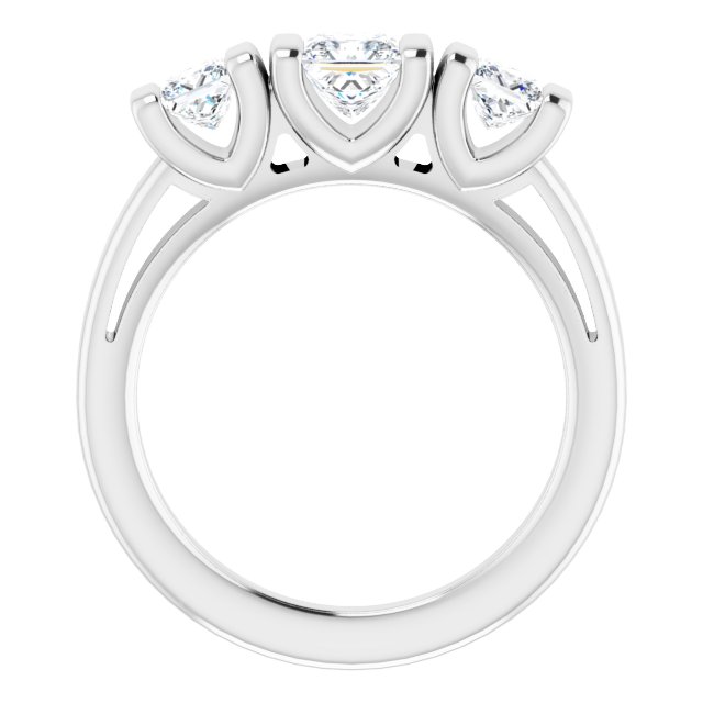 1.14 tcw Square Diamond D/VVS2+ Suspended Three Stone Engagement Ring in 18KW | ViewB_4 1.14 tcw Square Diamond D/VVS2+ Suspended Three Stone Engagement Ring in 18KW | ViewB_4