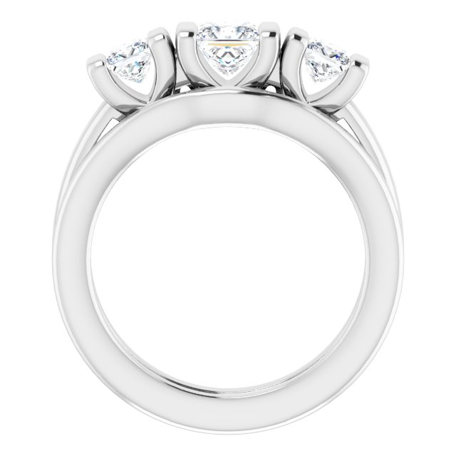 1.14 tcw Square Diamond D/VVS2+ Suspended Three Stone Engagement Ring in 18KW | AllComponents_ViewB_4 1.14 tcw Square Diamond D/VVS2+ Suspended Three Stone Engagement Ring in 18KW | AllComponents_ViewB_4