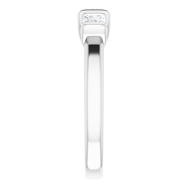 1.14 tcw Square Diamond D/VVS2+ Suspended Three Stone Engagement Ring in 18KW | ViewE 1.14 tcw Square Diamond D/VVS2+ Suspended Three Stone Engagement Ring in 18KW | ViewE