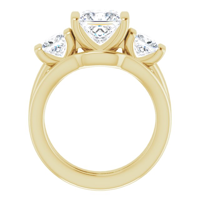 3.30 tcw Square Diamond EF/VS1+ Suspended Three Stone Engagement Ring in 18KY | AllComponents_ViewB_4 3.30 tcw Square Diamond EF/VS1+ Suspended Three Stone Engagement Ring in 18KY | AllComponents_ViewB_4
