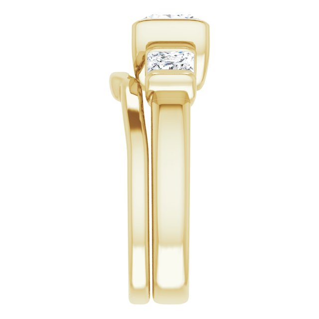 3.30 tcw Square Diamond EF/VS1+ Suspended Three Stone Engagement Ring in 18KY | AllComponents_ViewE 3.30 tcw Square Diamond EF/VS1+ Suspended Three Stone Engagement Ring in 18KY | AllComponents_ViewE