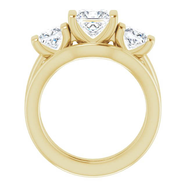 2.50 tcw Square Diamond D/VVS2+ Suspended Three Stone Engagement Ring in 18KY | AllComponents_ViewB_4 2.50 tcw Square Diamond D/VVS2+ Suspended Three Stone Engagement Ring in 18KY | AllComponents_ViewB_4