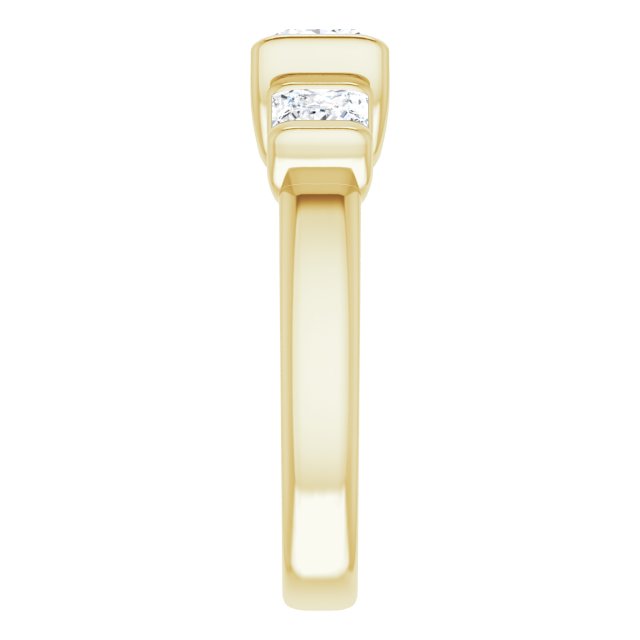 2.50 tcw Square Diamond D/VVS2+ Suspended Three Stone Engagement Ring in 18KY | ViewE 2.50 tcw Square Diamond D/VVS2+ Suspended Three Stone Engagement Ring in 18KY | ViewE
