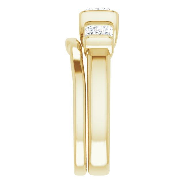 2.50 tcw Square Diamond D/VVS2+ Suspended Three Stone Engagement Ring in 18KY | AllComponents_ViewE 2.50 tcw Square Diamond D/VVS2+ Suspended Three Stone Engagement Ring in 18KY | AllComponents_ViewE