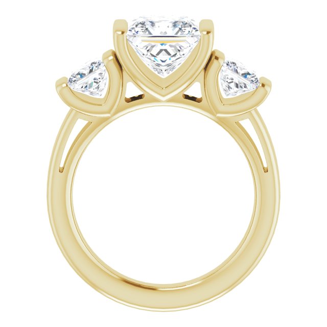 3.70 tcw Square Diamond GH/VS2+ Suspended Three Stone Engagement Ring in 14KY | ViewB_4