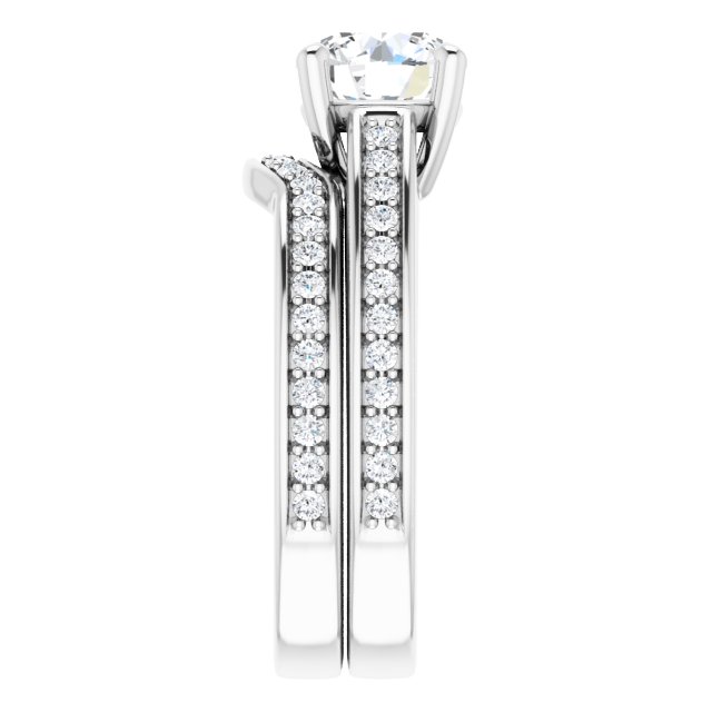 1.44 Round Lab-Grown GH/VS2+ Cathedral Sidestone Engagement Ring in PLAT | AllComponents_ViewE