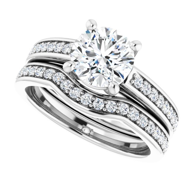 1.44 Round Lab-Grown GH/VS2+ Cathedral Sidestone Engagement Ring in PLAT | AllComponents_View5