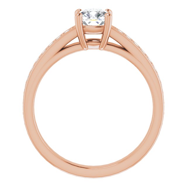 0.86 Cushion Diamond D/VVS2+ Cathedral Sidestone Engagement Ring in 18KR | ViewB_4 0.86 Cushion Diamond D/VVS2+ Cathedral Sidestone Engagement Ring in 18KR | ViewB_4