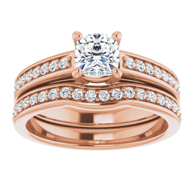 0.86 Cushion Diamond D/VVS2+ Cathedral Sidestone Engagement Ring in 18KR | AllComponents_ViewS 0.86 Cushion Diamond D/VVS2+ Cathedral Sidestone Engagement Ring in 18KR | AllComponents_ViewS