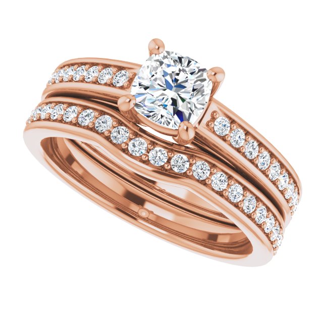 0.86 Cushion Diamond D/VVS2+ Cathedral Sidestone Engagement Ring in 18KR | AllComponents_View5 0.86 Cushion Diamond D/VVS2+ Cathedral Sidestone Engagement Ring in 18KR | AllComponents_View5
