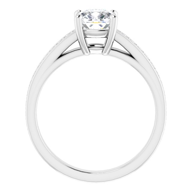1.36 Cushion Diamond EF/VS1+ Cathedral Sidestone Engagement Ring in 14KW | ViewB_4 1.36 Cushion Diamond EF/VS1+ Cathedral Sidestone Engagement Ring in 14KW | ViewB_4