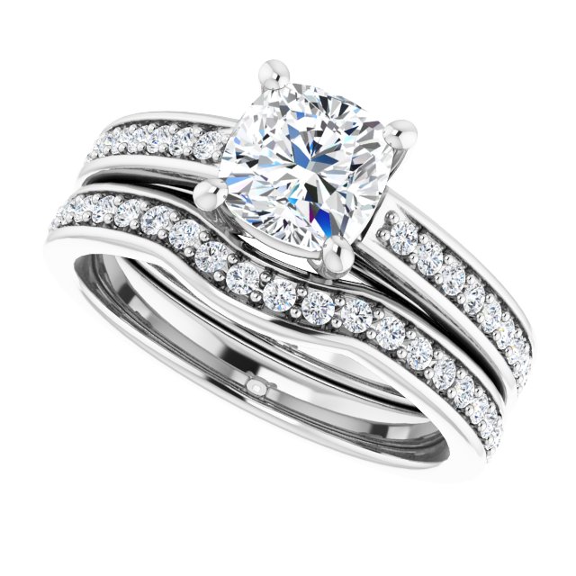 1.36 Cushion Diamond EF/VS1+ Cathedral Sidestone Engagement Ring in 14KW | AllComponents_View5 1.36 Cushion Diamond EF/VS1+ Cathedral Sidestone Engagement Ring in 14KW | AllComponents_View5